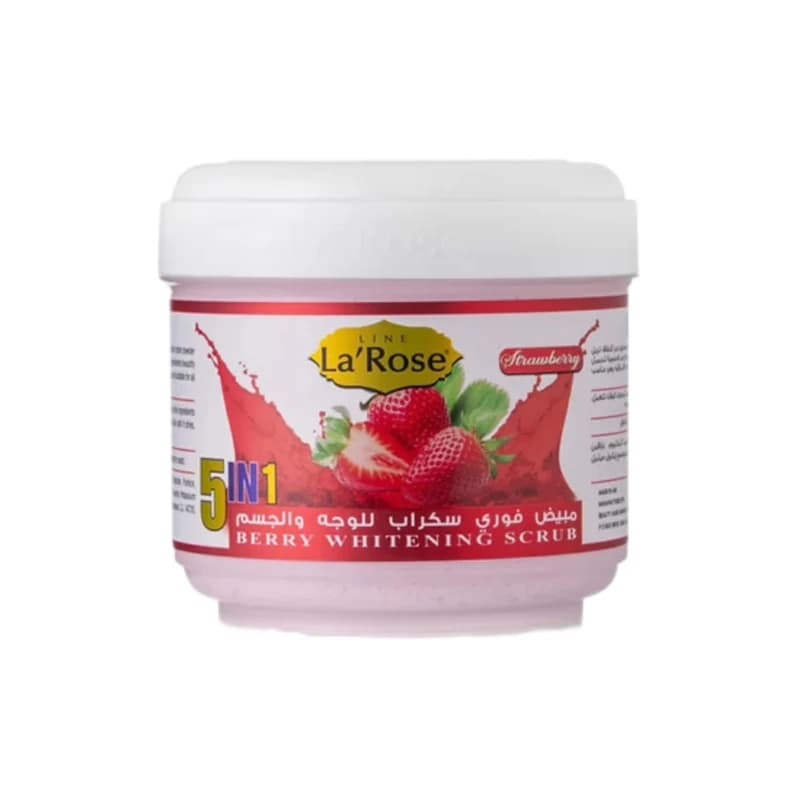 مبيض فوري مقشر لاروز بالفراولة 500مل - LaRose whitening scrub 5 in 1 Strawberry