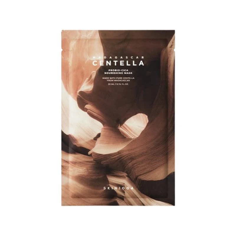 قناع سنتيلا مادجاسكار بروبيو-سيكا المغذي (5 قطع × 23مل) – SKIN1004 Madagascar Centella Probio-Cica Nourishing Mask (5ea)