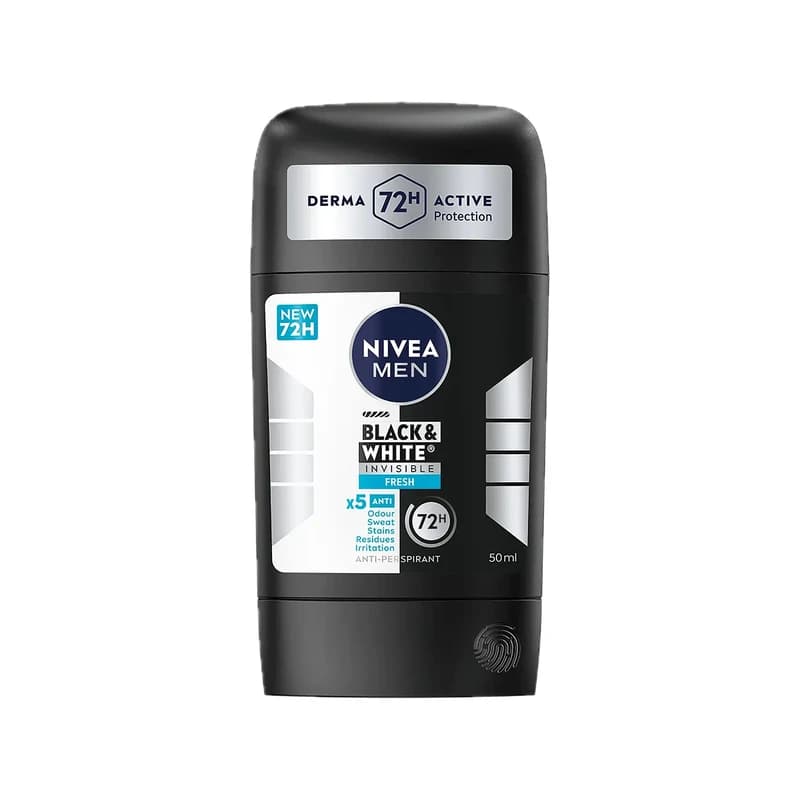 Nivea Men Black & White Invisible Antiperspirant Deodorant - معطر ومضاد تعرق نيفيا مين بلاك آند وايت إنفيزيبل