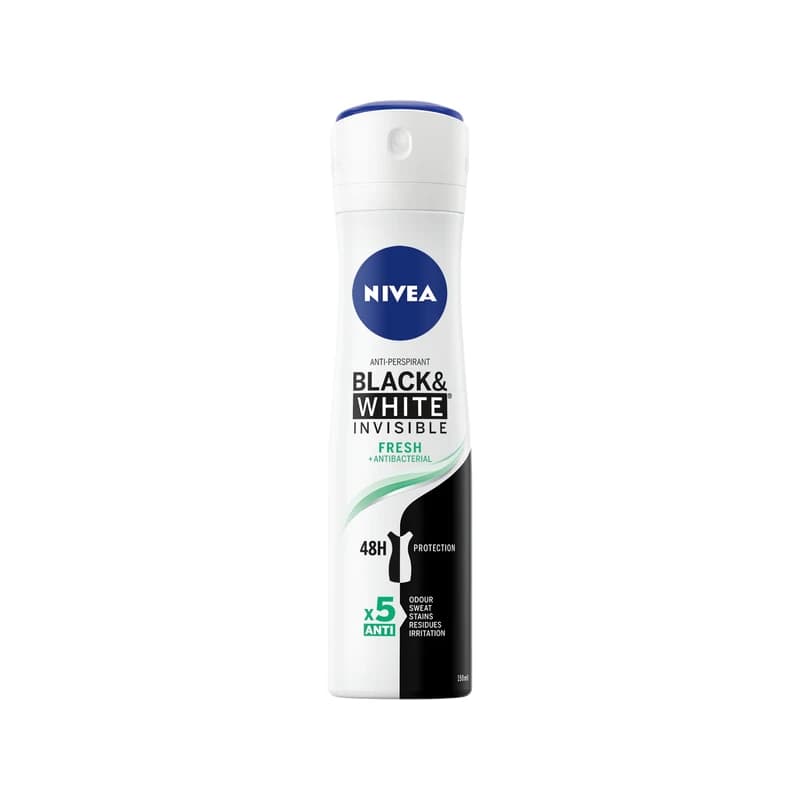 Nivea Black & White Invisible Fresh Antiperspirant Deodorant - معطر ومضاد تعرق نيفيا بلاك آند وايت إنفيزيبل فريش