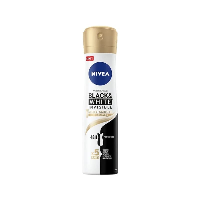 معطر ومضاد تعرق نيفيا بلاك آند وايت إنفيزيبل سيلكي سموث - Nivea Black & White Invisible Silky Smooth Antiperspirant Deodorant