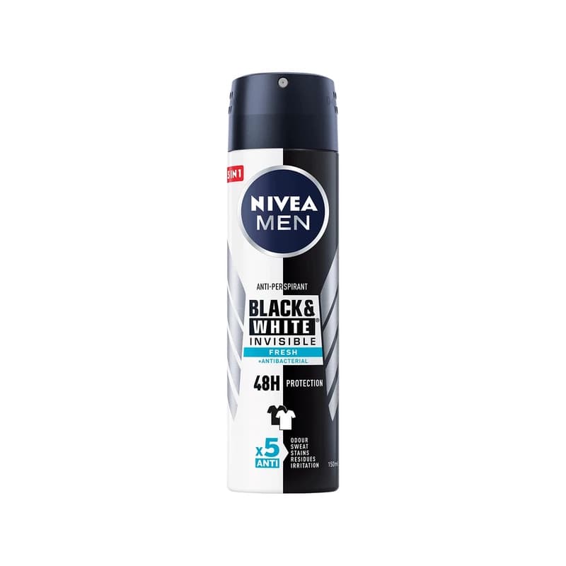 معطر ومضاد تعرق نيفيا مين بلاك آند وايت إنفيزيبل فريش - Nivea Men Black & White Invisible Fresh Antiperspirant Deodorant
