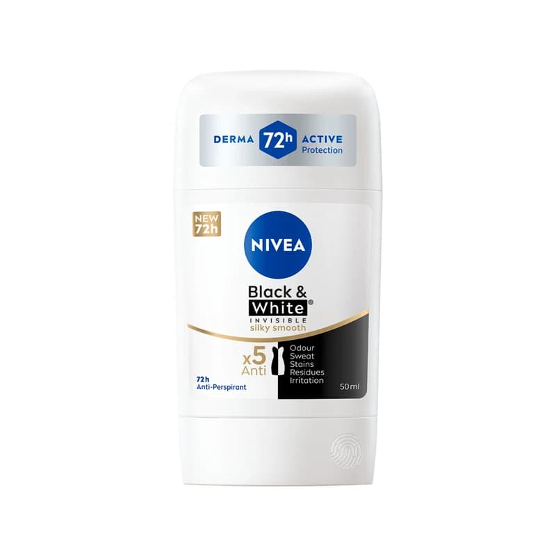 معطر ومضاد تعرق نيفيا بلاك آند وايت إنفيزيبل سيلكي سموث - Nivea Black & White Invisible Silky Smooth Antiperspirant Deodorant