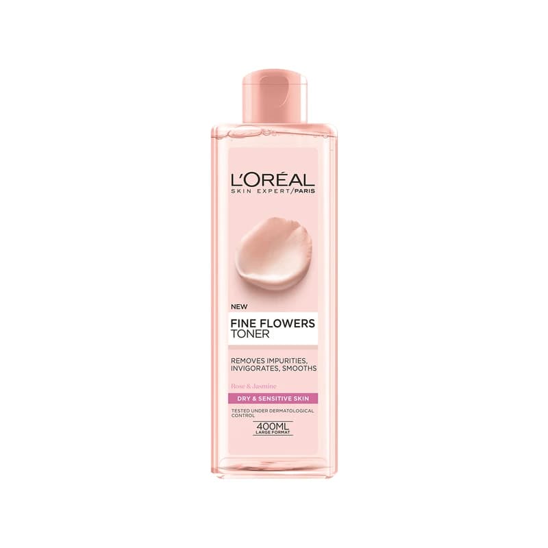 تونر لوريال باريس فاين فلاورز الورد والياسمين - Loreal Paris Fine Flowers Toner Rose & Jasmine