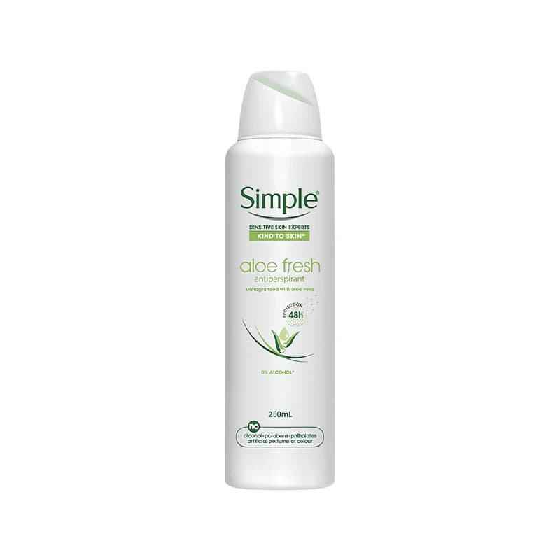 مضاد تعرق سبراي سيمبل ألو فريش - Simple Aloe Fresh Antiperspirant Spray