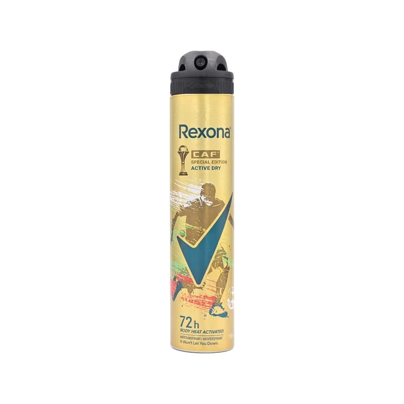 Rexona CAF Special Edition Active Dry 72-Hour Antiperspirant Deodorant Spray - مضاد تعرق سبراي ريكسونا سي ايه اف سبيشيال إيديشن أكتيف دراي 72 ساعة