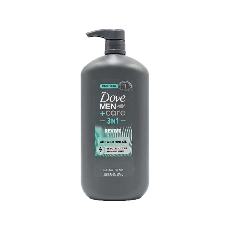 Dove Men Care 3N1 Revive Wild Mint Oil Body Face & Hair Wash - غسول جسم ووجه وشعر دوف مين كير 3 في 1 ريفايف بزيت النعناع البري