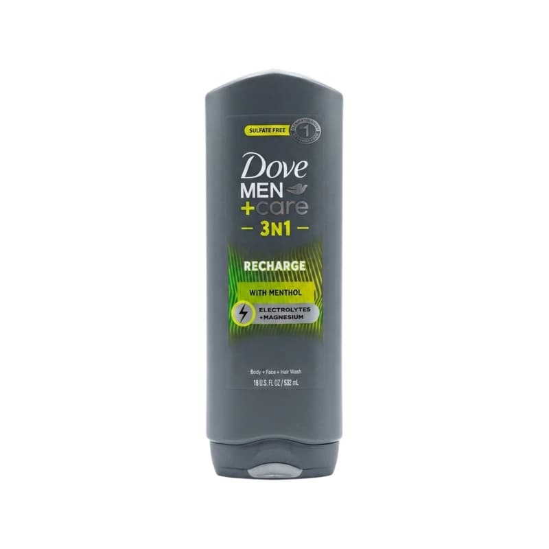 غسول جسم ووجه وشعر دوف مين كير 3 في 1 ريتشارج بالمنثول - Dove Men Care 3N1 Recharge Menthol Body Face & Hair Wash