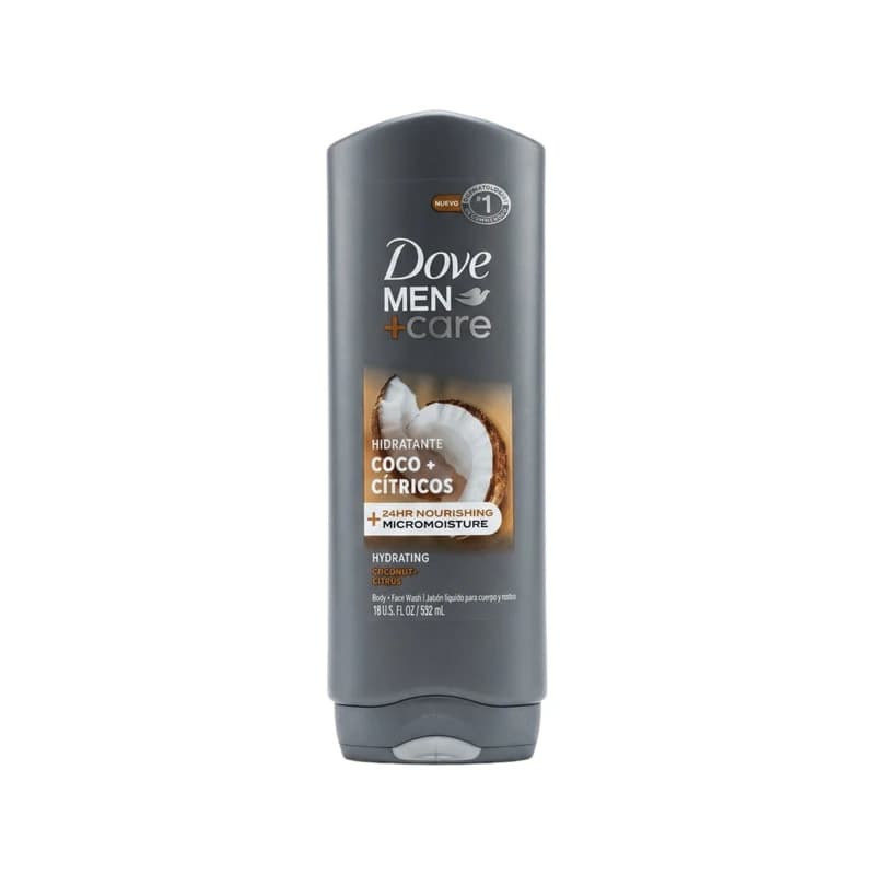 غسول جسم ووجه دوف مين كير جوز الهند والحمضيات المرطب - Dove Men Care Hydrating Coconut & Citrus Body & Face Wash