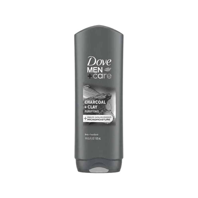 مقشر جسم ووجه دوف مين كير بالفحم والطين المنقي - Dove Men Care Charcoal & Clay Purifying Body & Face Scrub