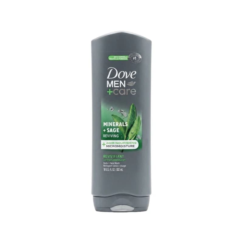 غسول جسم ووجه دوف مين كير المعادن والمريمية المنعش - Dove Men Care Minerals & Sage Reviving Body & Face Wash