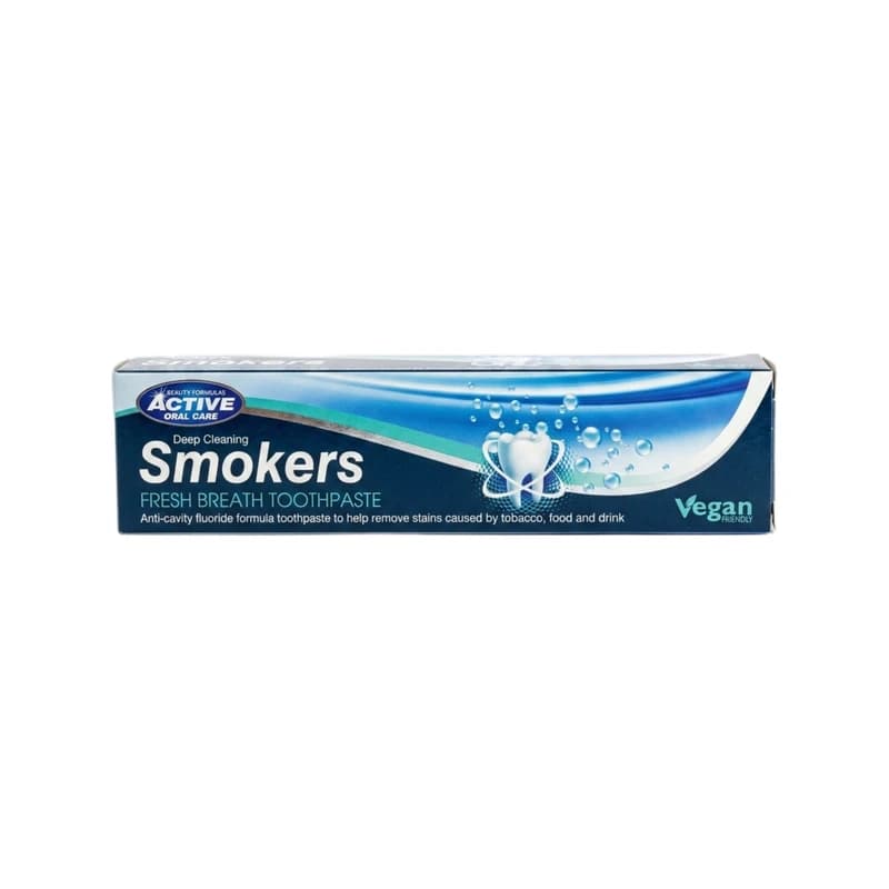 Beauty Formulas Active Smokers Deep Cleaning Fresh Breath Toothpaste - معجون أسنان بيوتي فورميلاز أكتيف للمدخنين التنظيف العميق لإنعاش النفس