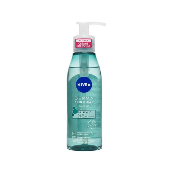Nivea Derma Skin Clear Wash Gel with Salicylic Acid & Niacinamide - غسول وجه نيفيا ديرما سكين كلير بحمض الساليسيليك والنياسيناميد