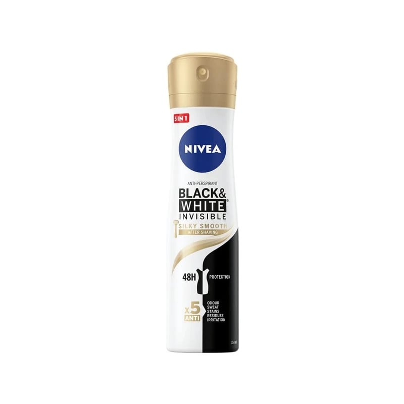 معطر ومضاد تعرق نيفيا بلاك آند وايت إنفيزيبل سيلكي سموث - Nivea Black & White Invisible Silky Smooth Antiperspirant Deodorant