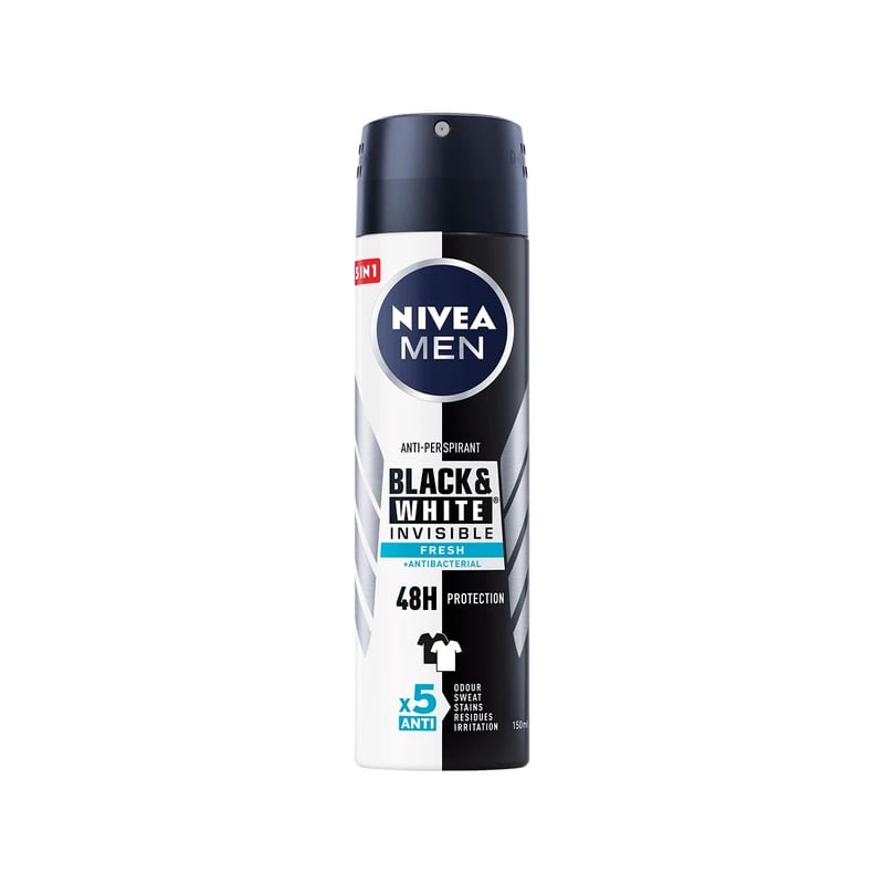 معطر ومضاد تعرق نيفيا مين بلاك آند وايت إنفيزيبل فريش - Nivea Men Black & White Invisible Fresh Antiperspirant Deodorant