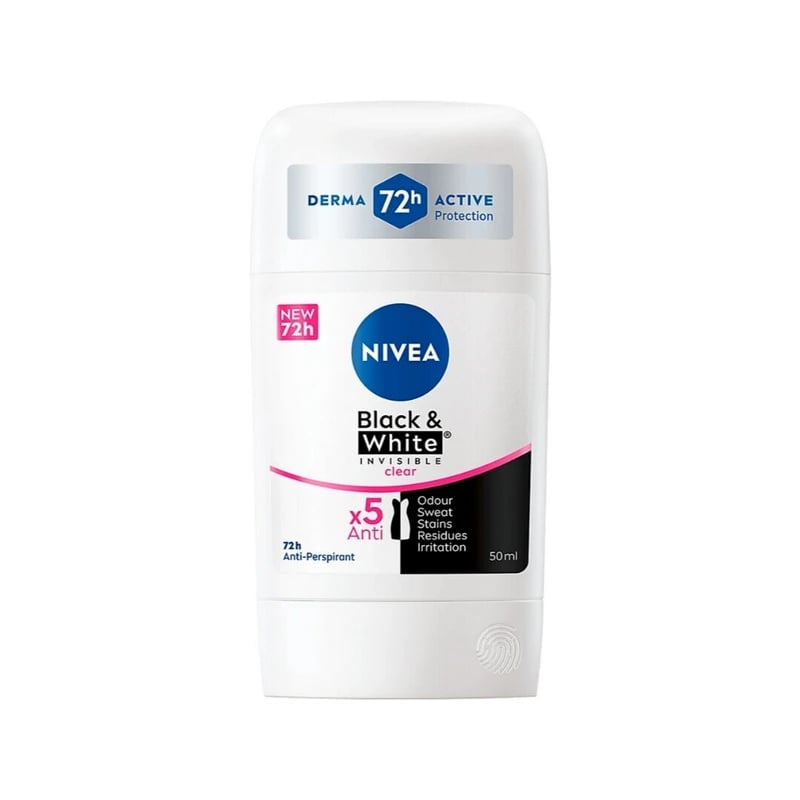 معطر ومضاد تعرق نيفيا بلاك آند وايت إنفيزيبل كلير - Nivea Black & White Invisible Clear Antiperspirant Deodorant