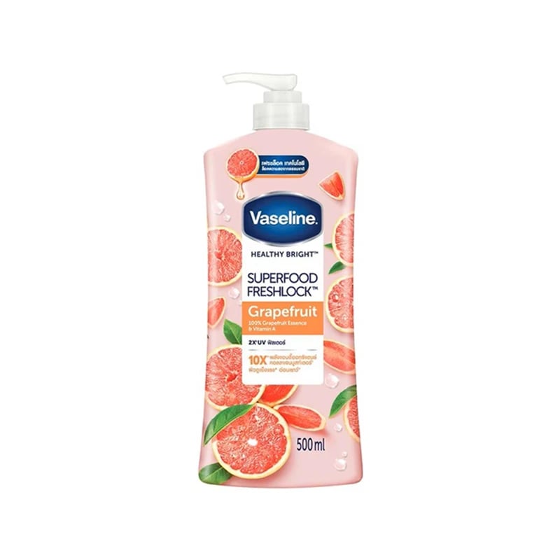 لوشن فازلين هيلثي برايت سوبرفود فريشلوك جريبفروت - Vaseline Healthy Bright Superfood Freshlock Body Lotion Grapefruit