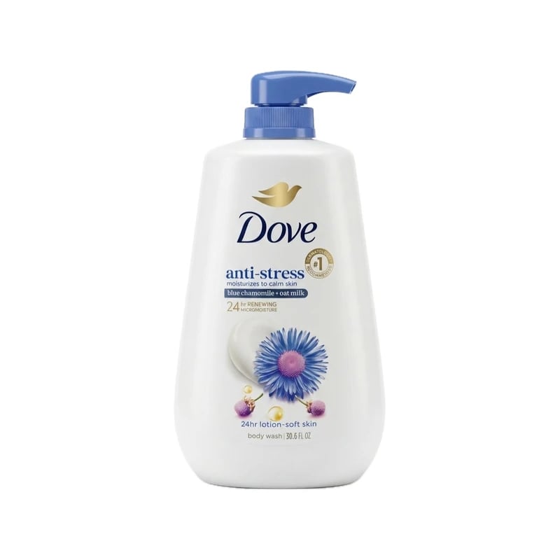 Dove Anti-Stress Blue Chamomile & Oat Milk Body Wash - غسول جسم دوف أنتي ستريس بالبابونج الأزرق وحليب الشوفان