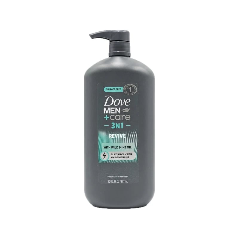 غسول جسم ووجه وشعر دوف مين كير 3 في 1 ريفايف بزيت النعناع البري - Dove Men Care 3N1 Revive Wild Mint Oil Body Face & Hair Wash
