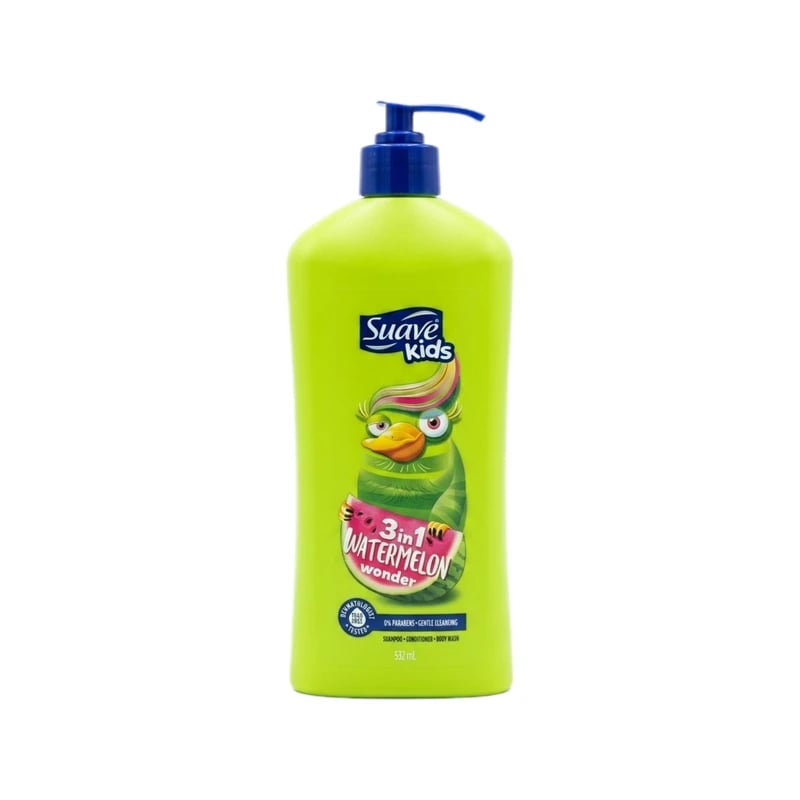 شامبو وبلسم وغسول جسم سواف كيدز ٣ في ١ بطيخ وندر - Suave Kids 3 in 1 Watermelon Wonder Shampoo Conditioner Body Wash