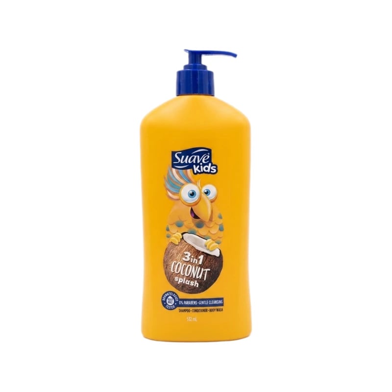 Suave Kids 3 in 1 Coconut Splash Shampoo Conditioner Body Wash - شامبو وبلسم وغسول جسم سواف كيدز ٣ في ١ جوز الهند سبلاش