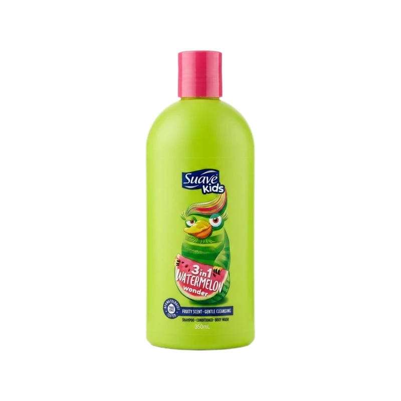 شامبو وبلسم وغسول جسم سواف كيدز ٣ في ١ بطيخ وندر - Suave Kids 3 in 1 Watermelon Wonder Shampoo Conditioner Body Wash
