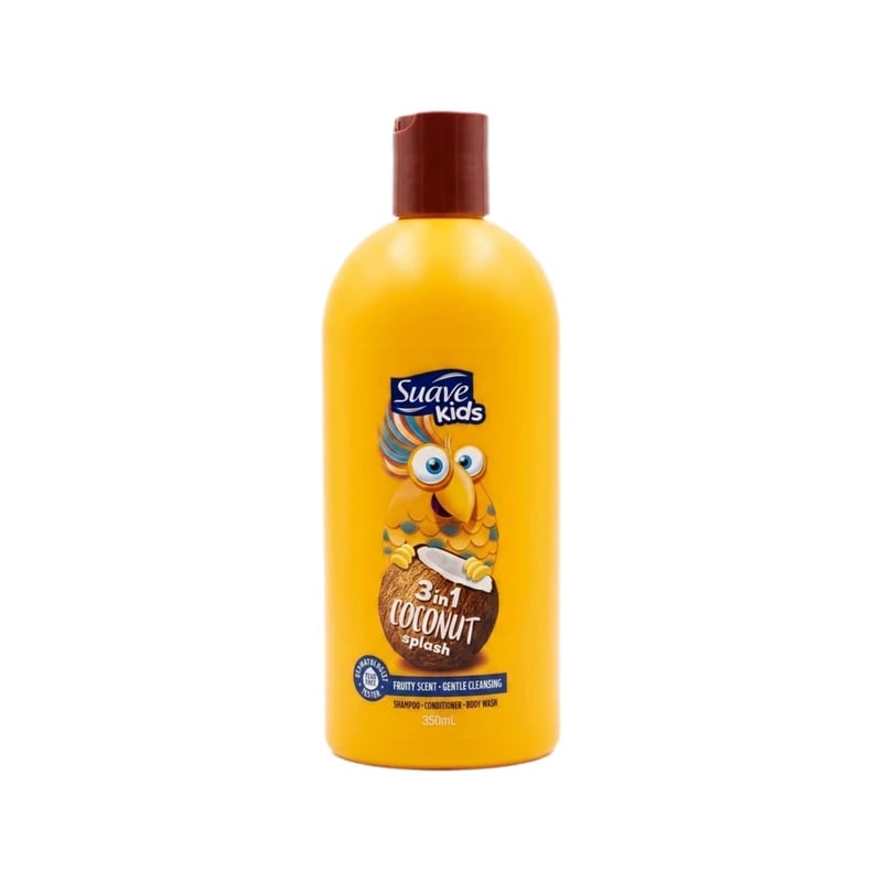 شامبو وبلسم وغسول جسم سواف كيدز ٣ في ١ جوز الهند سبلاش - Suave Kids 3 in 1 Coconut Splash Shampoo Conditioner Body Wash
