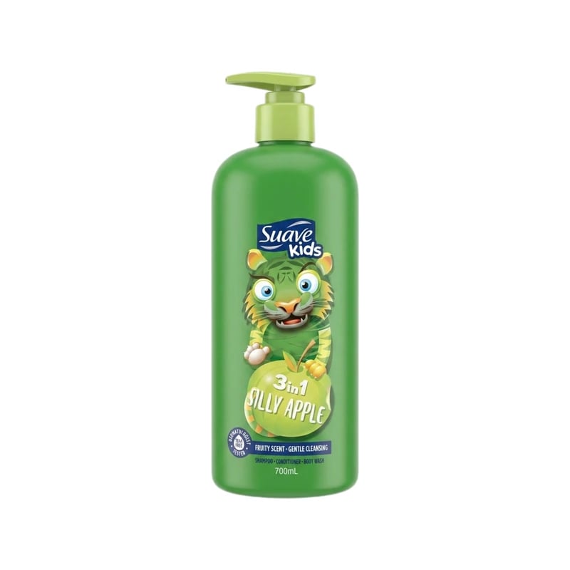 شامبو وبلسم وغسول جسم سواف كيدز ٣ في ١ تفاح سيلي - Suave Kids 3 in 1 Silly Apple Shampoo Conditioner Body Wash