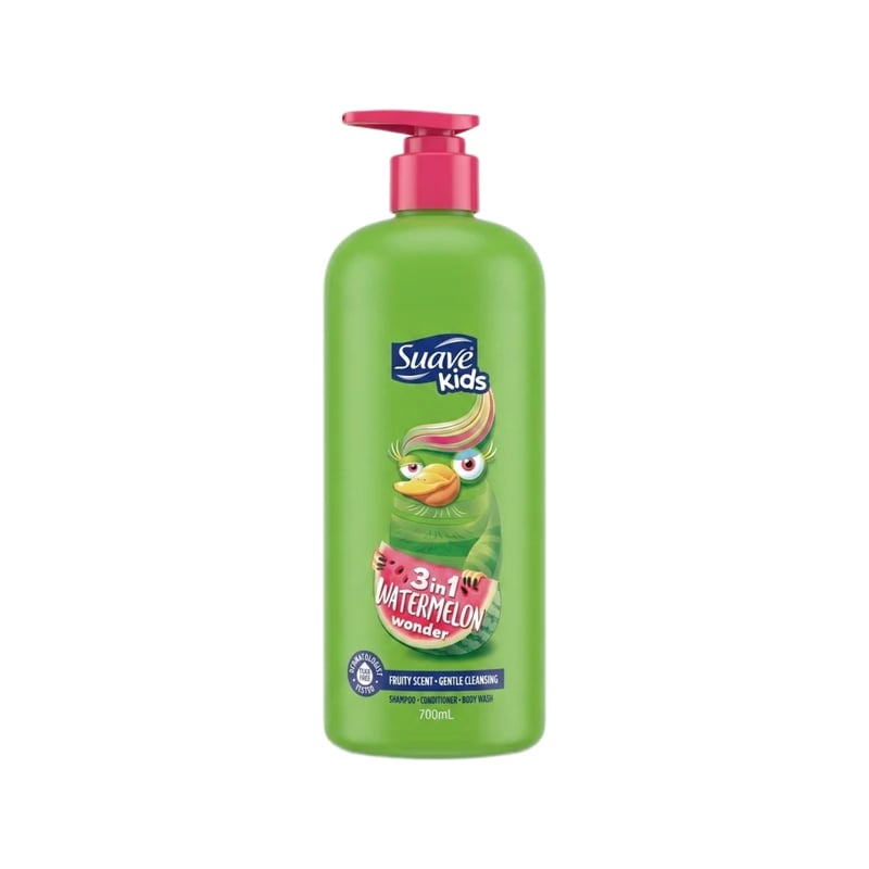 Suave Kids 3 in 1 Watermelon Wonder Shampoo Conditioner Body Wash - شامبو وبلسم وغسول جسم سواف كيدز ٣ في ١ بطيخ وندر