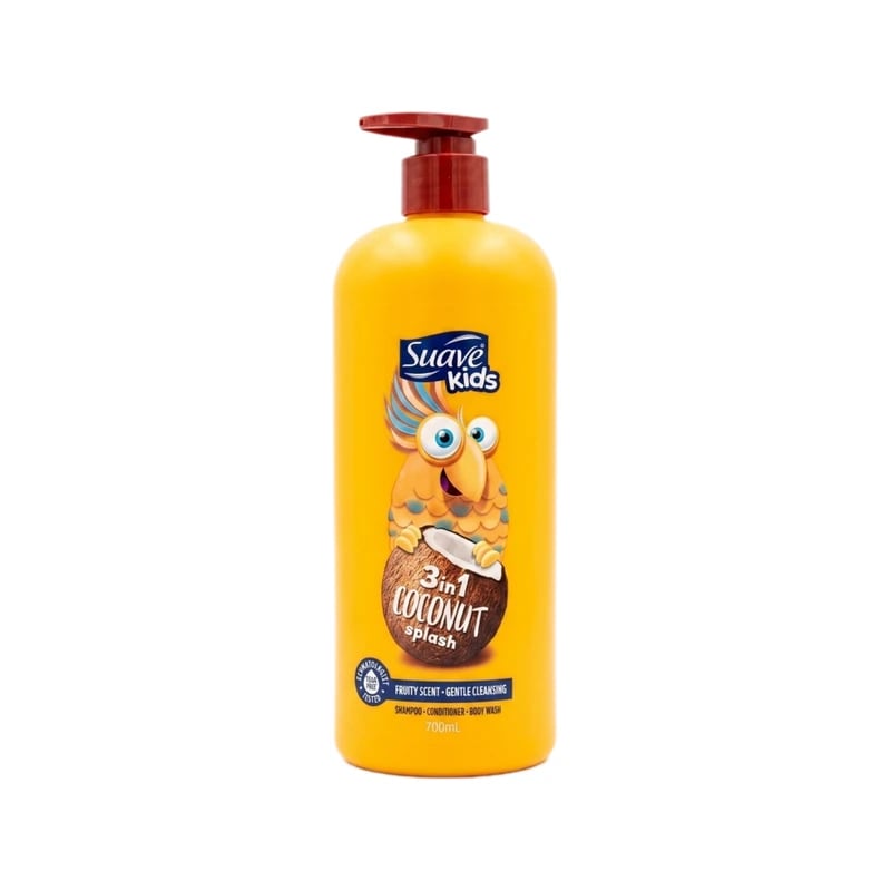 شامبو وبلسم وغسول جسم سواف كيدز ٣ في ١ جوز الهند سبلاش - Suave Kids 3 in 1 Coconut Splash Shampoo Conditioner Body Wash