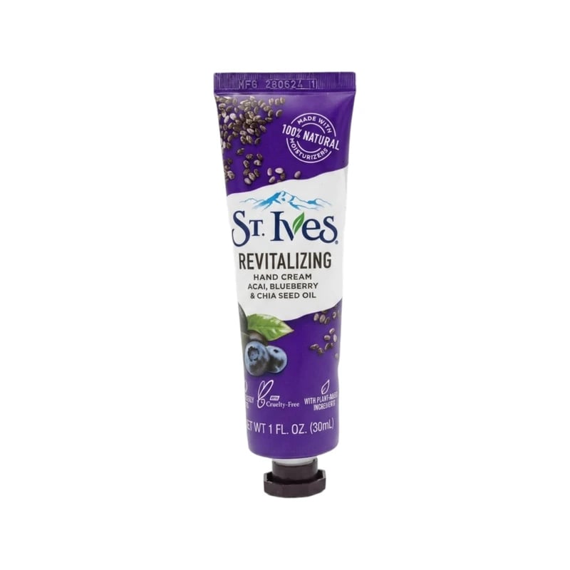 كريم يدين سانت آيفز المنعش بالأساي والتوت الأزرق وزيت بذور الشيا - St. Ives Revitalizing Hand Cream Acai, Blueberry & Chia Seed Oil