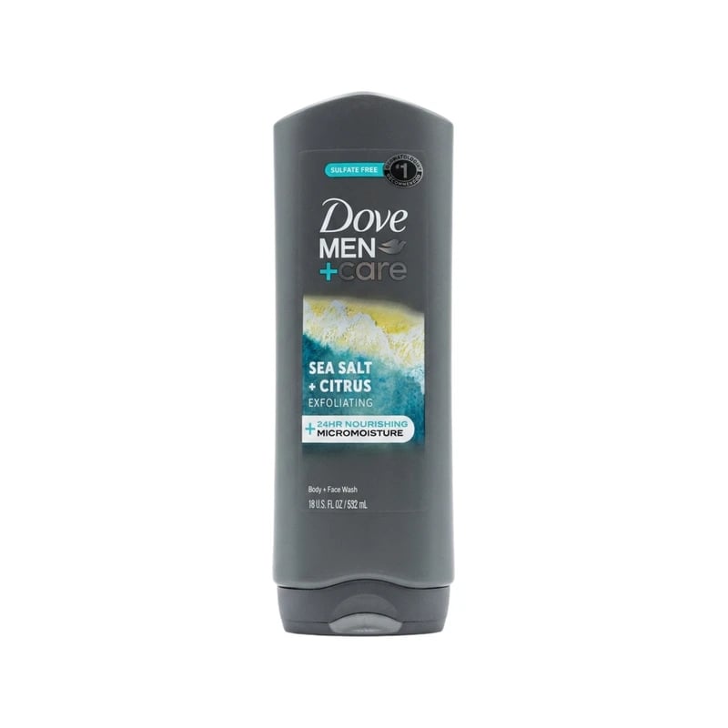 غسول جسم ووجه دوف مين كير إكسفولييتينج بملح البحر والحمضيات - Dove Men Care Sea Salt & Citrus Exfoliating Body & Face Wash