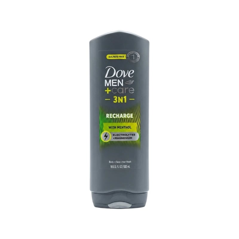 غسول جسم ووجه وشعر دوف مين كير 3 في 1 ريتشارج بالمنثول - Dove Men Care 3N1 Recharge Menthol Body Face & Hair Wash