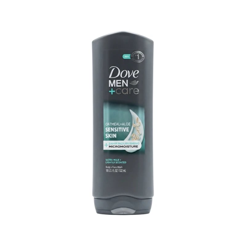 غسول جسم ووجه دوف مين كير بالشوفان والألوفيرا للبشرة الحساسة - Dove Men+Care Oatmeal & Aloe Sensitive Skin Body & Face Wash