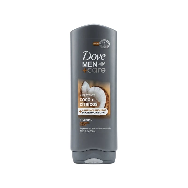 غسول جسم ووجه دوف مين كير جوز الهند والحمضيات المرطب - Dove Men Care Hydrating Coconut & Citrus Body & Face Wash