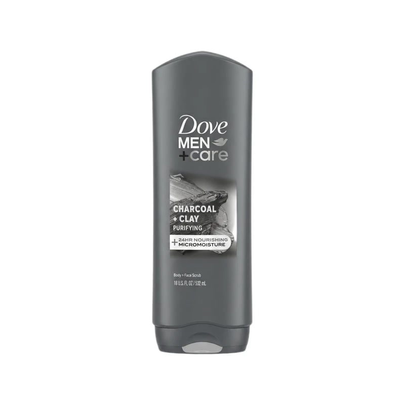 مقشر جسم ووجه دوف مين كير بالفحم والطين المنقي - Dove Men Care Charcoal & Clay Purifying Body & Face Scrub