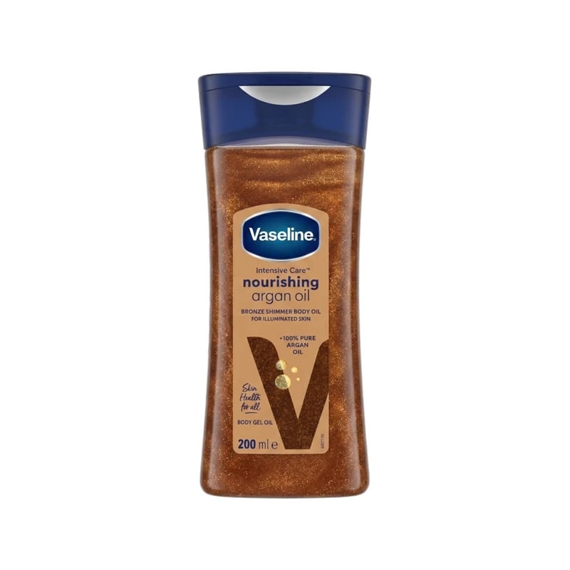 زيت جل الجسم فازلين إنتنسيف كير بزيت الأرغان المغذي برونز شيمر - Vaseline Intensive Care Nourishing Argan Oil Bronze Shimmer Body Gel Oil