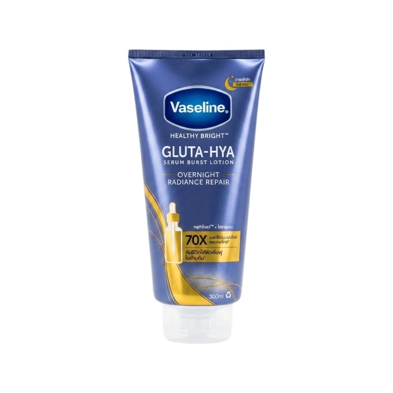 لوشن فازلين هيلثي برايت جلوتا-هيا سيروم برست أوفرنايت راديانس ريبير - Vaseline Healthy Bright Gluta-Hya Serum Burst Lotion Overnight Radiance Repair