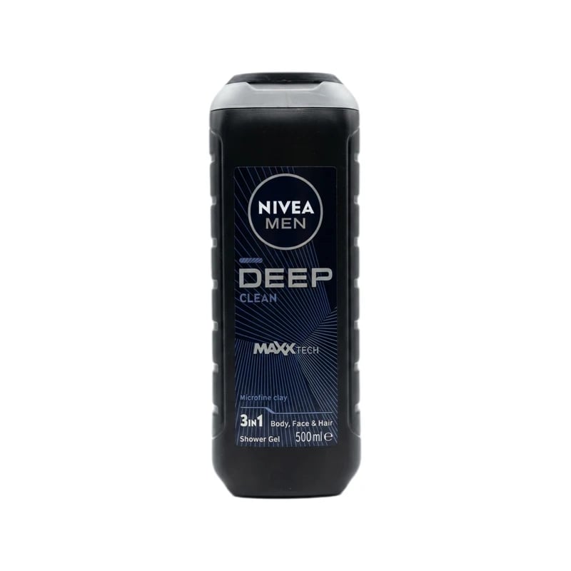 غسول جسم ووجه وشعر نيفيا مين ديب كلين 3 في 1 - Nivea Men Deep Clean 3-in-1 Body, Face & Hair Wash