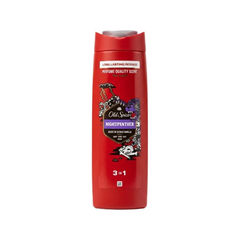 غسول جسم ووجه وشعر أولد سبايس نايت بانثر 3 في 1 - Old Spice Night Panther 3-in-1 Body, Hair & Face Wash