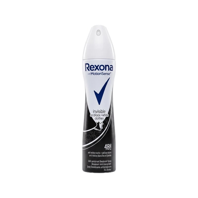 مضاد تعرق سبراي ريكسونا موشن سينس إنفيزيبل بلاك آند وايت - Rexona MotionSense Invisible Black + White Antiperspirant Deodorant Spray