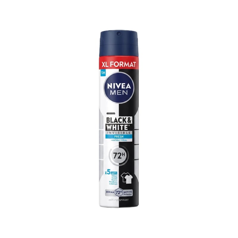 معطر ومضاد تعرق نيفيا مين بلاك آند وايت إنفيزيبل فريش - Nivea Men Black & White Invisible Fresh Antiperspirant Deodorant