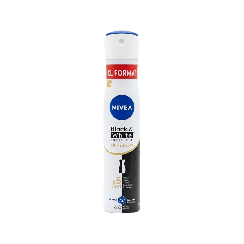 معطر ومضاد تعرق نيفيا بلاك آند وايت إنفيزيبل سيلكي سموث - Nivea Black & White Invisible Silky Smooth Antiperspirant Deodorant