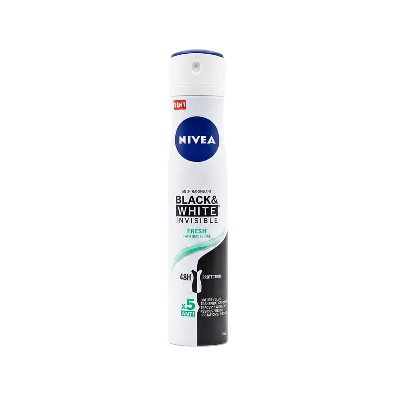 مضاد تعرق سبراي نيفيا بلاك آند وايت إنفيزيبل فريش - Nivea Black & White Invisible Fresh Antiperspirant Spray