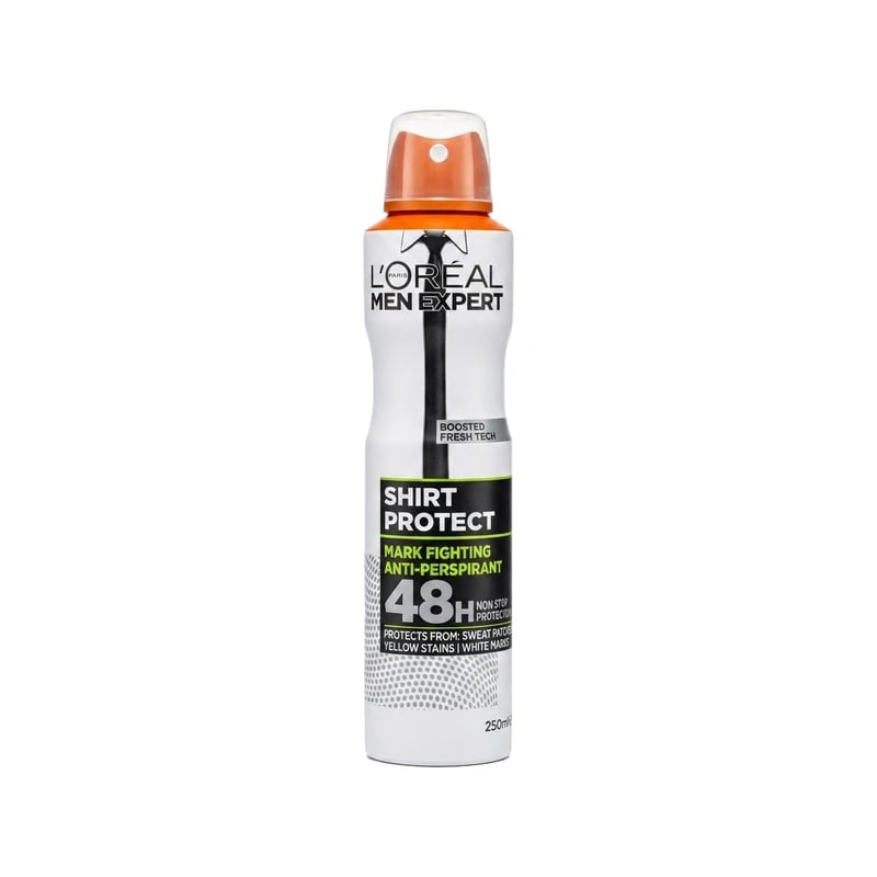 مضاد تعرق سبراي لوريال باريس مين إكسبرت شيرت بروتكت 48 ساعة - Loreal Paris Men Expert Shirt Protect 48H Antiperspirant Deodorant Spray