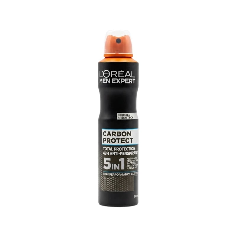 مضاد تعرق سبراي لوريال باريس مين إكسبرت كاربون بروتكت 5 في 1 - Loreal Paris Men Expert Carbon Protect 5-in-1 Antiperspirant Deodorant Spray