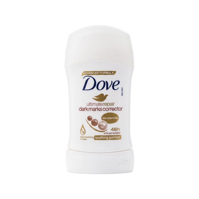 دوف ألتيميت ريبير مصحح البقع الداكنة نياسيناميد مضاد تعرق ستيك – ياسمين مهدئ - Dove Ultimate Repair Dark Marks Corrector Niacinamide Antiperspirant Stick – Soothing Jasmine