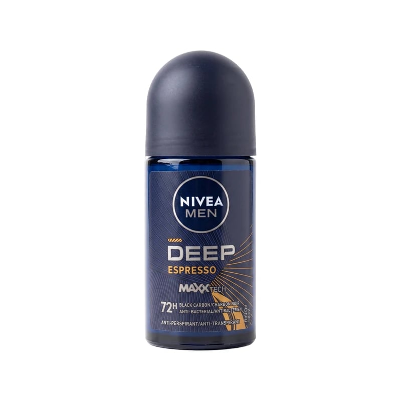 مضاد تعرق رول نيفيا مين ديب بلاك كاربون إسبريسو - Nivea Men Deep Black Carbon Espresso Roll-On Antiperspirant Deodorant
