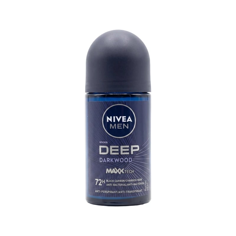 مضاد تعرق رول نيفيا مين ديب بلاك كاربون دارك وود - Nivea Men Deep Black Carbon Darkwood Antiperspirant Roll-On Deodorant