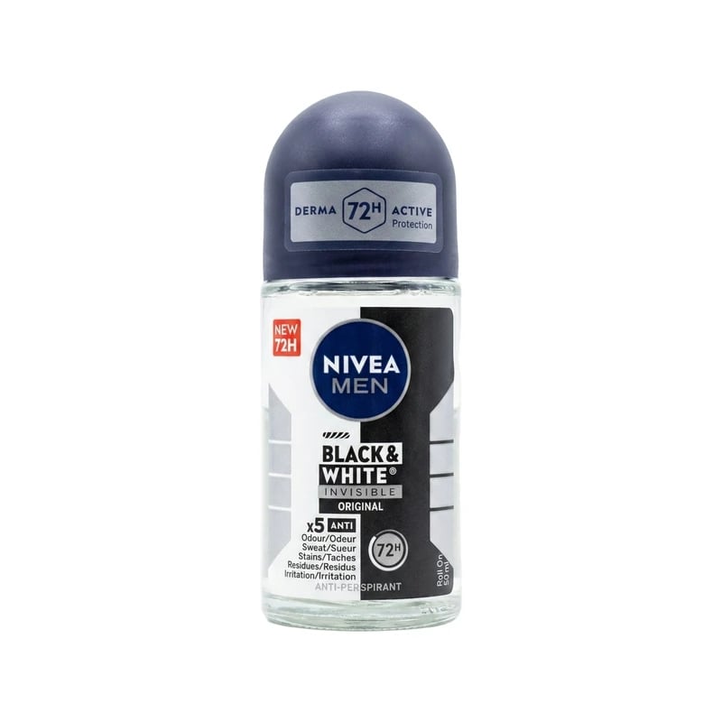 مضاد تعرق رول نيفيا مين بلاك آند وايت إنفيزيبل أوريجينال - Nivea Men Black & White Invisible Original Antiperspirant Roll-On